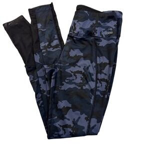 Camo Athletic Leggings‎ Mesh Panel Zip Pocket Womens Activewear SMALL